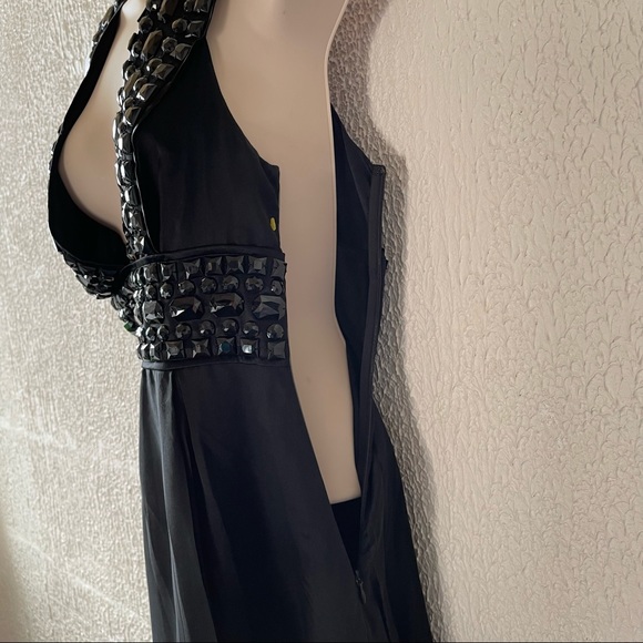 BEBE PARTY COCKTAIL SPARKLY SILK SLEEVELESS DRESS size S - Picture 5 of 7